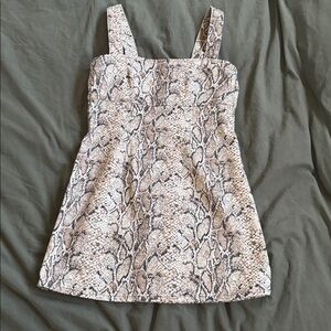 Reformation Lizzie Snake Denim Mini Dress size Medium
